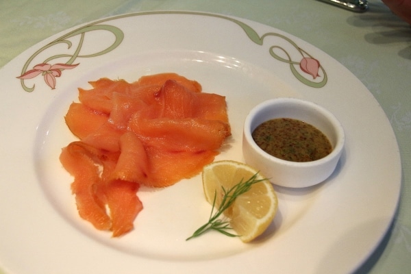 A plate of smoked salmon