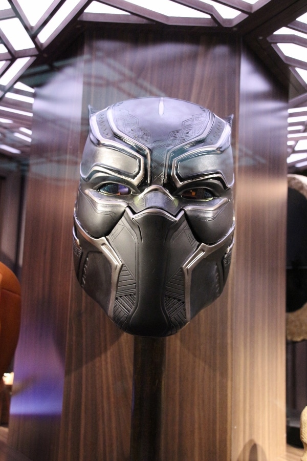 Black Panther\'s mask on display