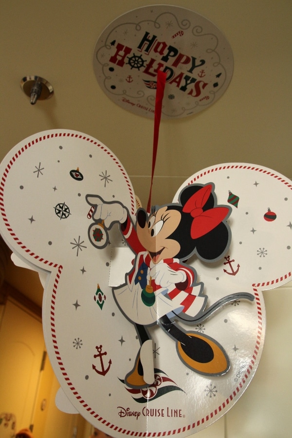 a Minnie Mouse themed decoration hanging from the ceiling