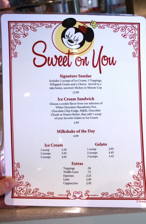 a menu for Sweet on You