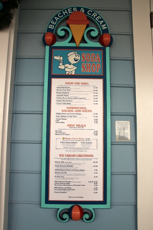 a restaurant menu posted outside