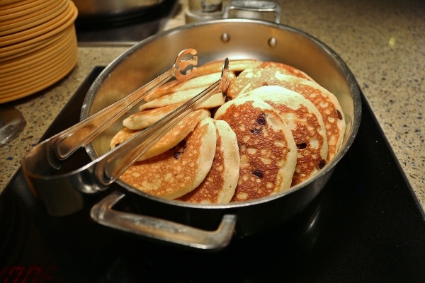 pancakes on a buffet