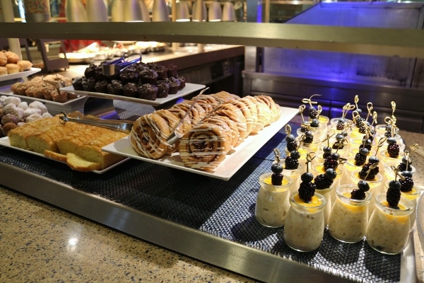 more breakfast pastries on a buffet