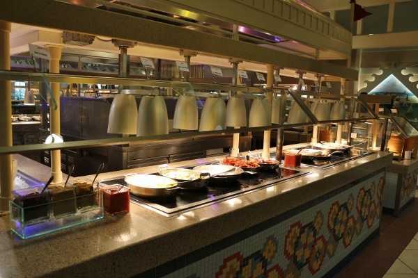 wide view of the buffet area at Cape May Cafe