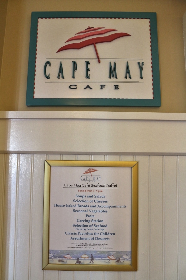 Cape May Cafe seafood buffet menu