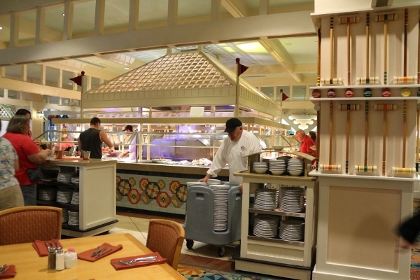 a view of the buffet area of Cape May Cafe