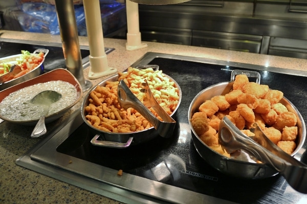 fried seafood on a buffet