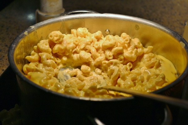 macaroni and cheese on a buffet