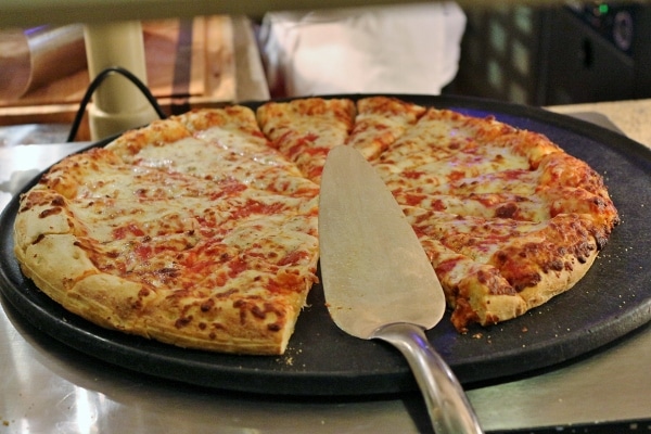 A cheese pizza