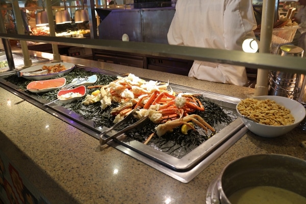 a platter of steamed crab legs