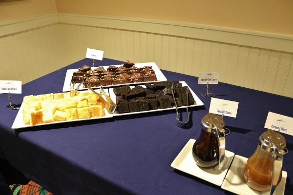 a buffet dessert table