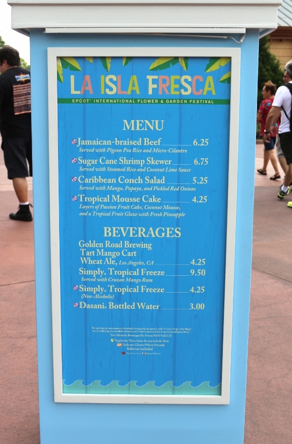 La Isla Fresca menu board