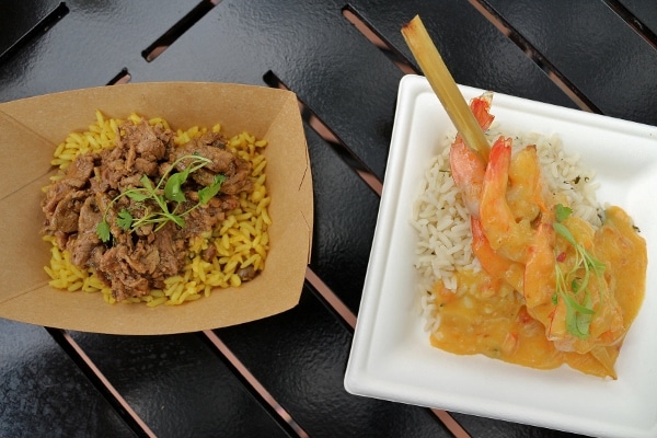 plates of food from the La Isla Fresca food booth at Epcot