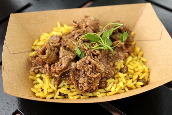 braised Jamaican beef over rice