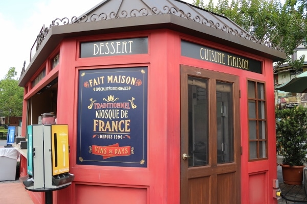 a French themed food marketplace building in Epcot