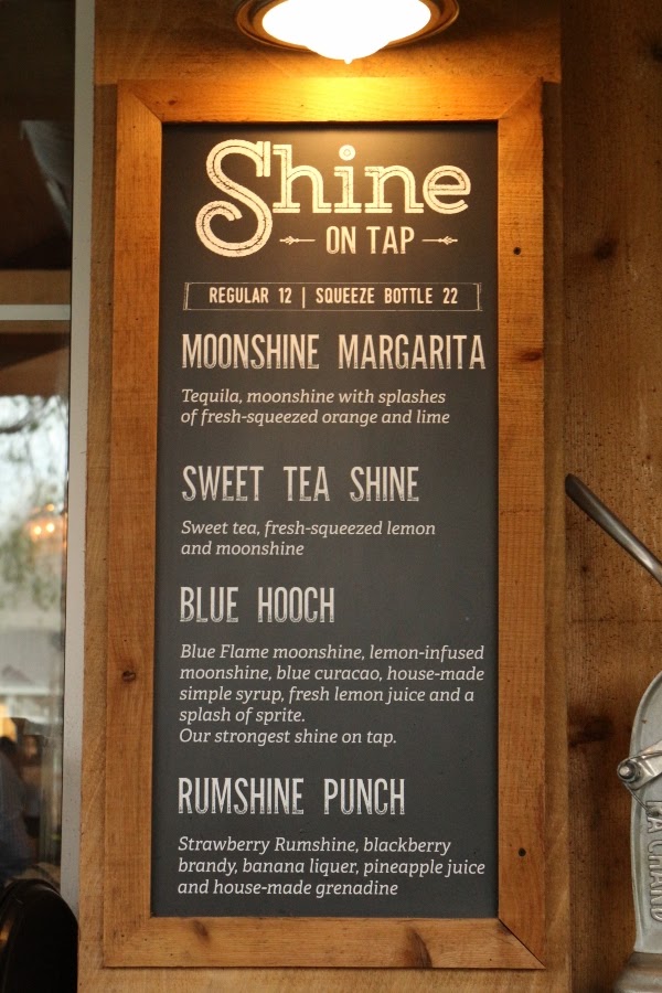 a moonshine menu