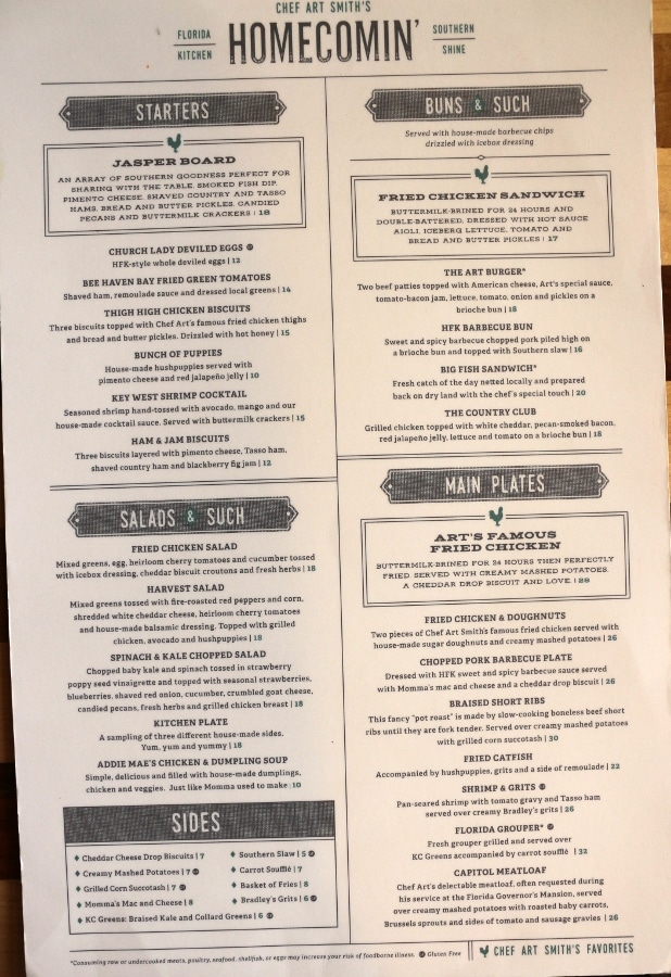 a restaurant menu