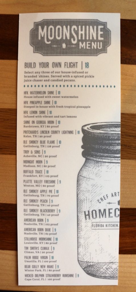 moonshine drink menu