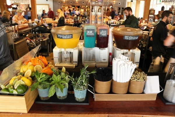 a bar area of a restaurant