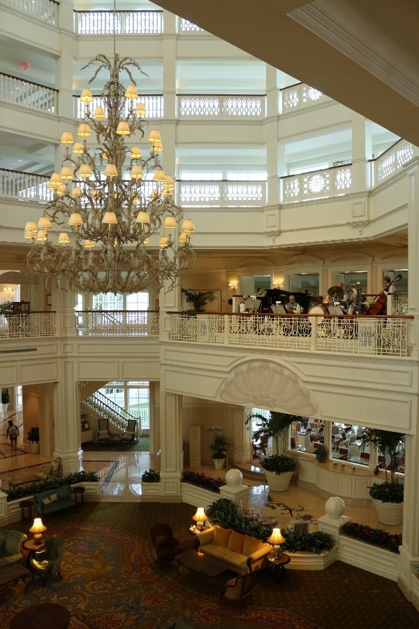 view across the Grand Floridian Resort lobby