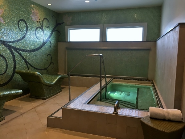 a hot tub in a room
