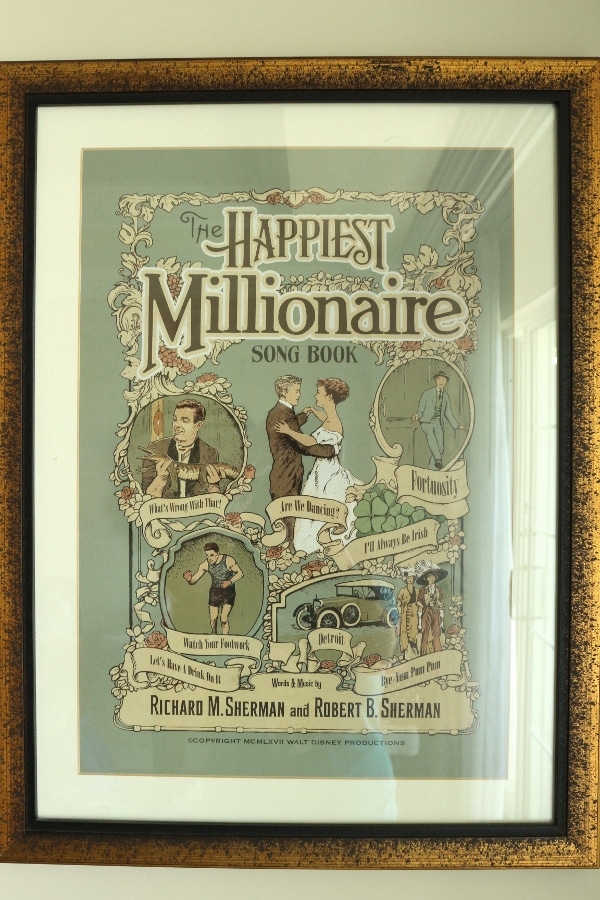 a framed The Happiest Millionaire illustration