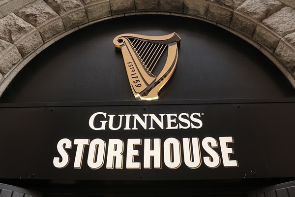 a sign for the Guinness Storehouse