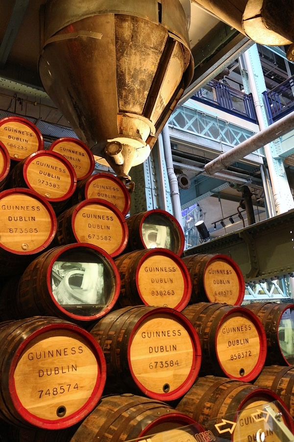 a stack of beer barrels