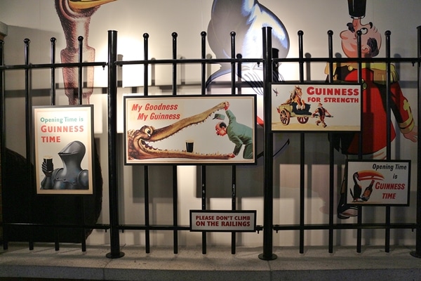 An advertising display in a museum