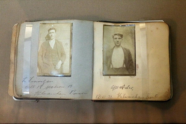an old photo album in a museum