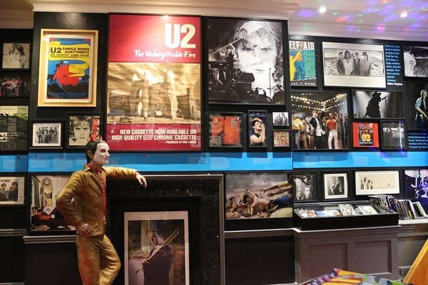 another angle of the U2 exhibit in The Little Museum of Dublin