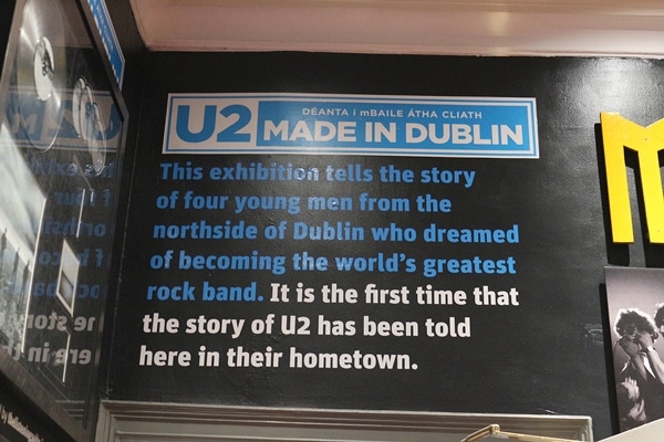 a sign that says U2 Made in Dublin
