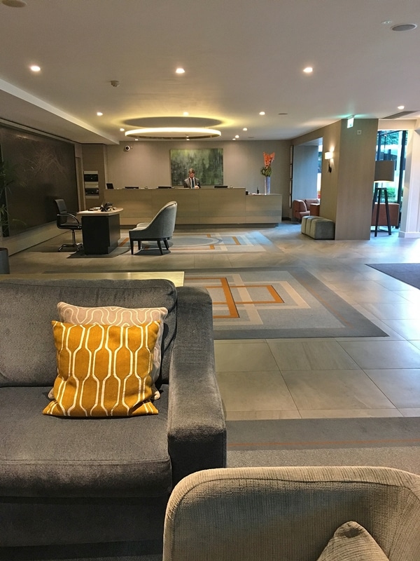 A hotel lobby