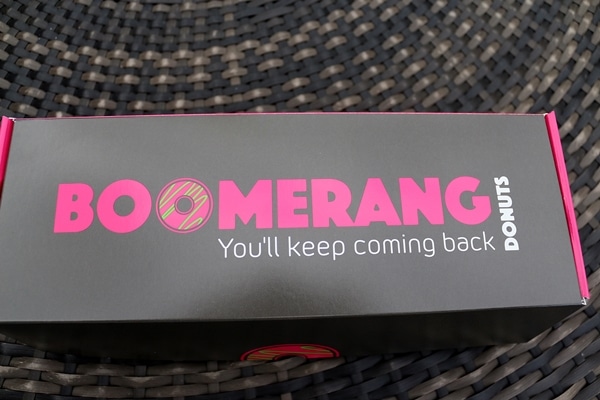 a Boomerang Donuts box