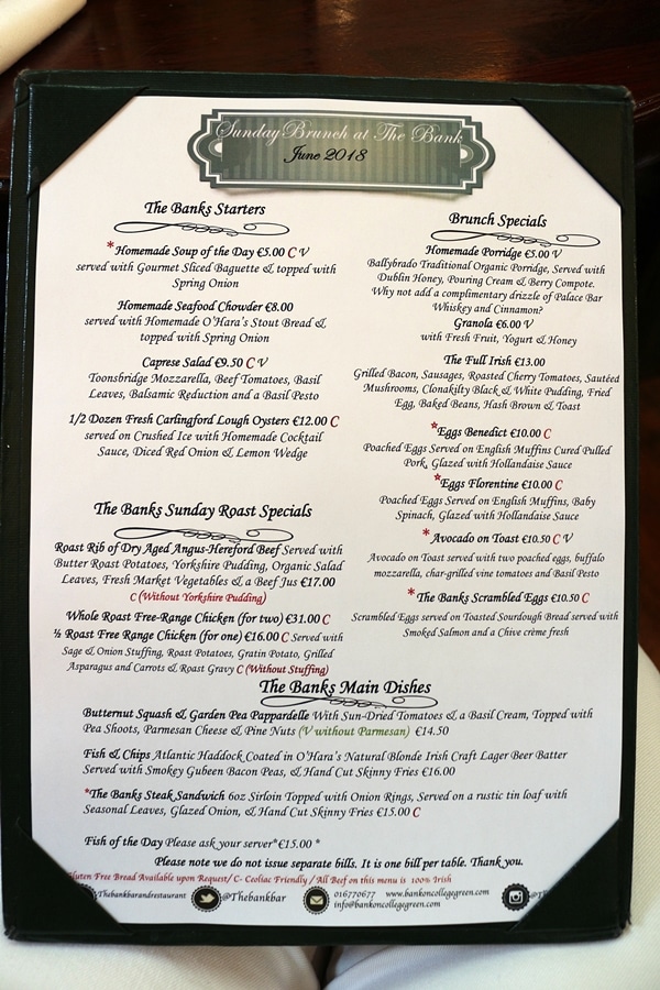 A close up of a restaurant menu