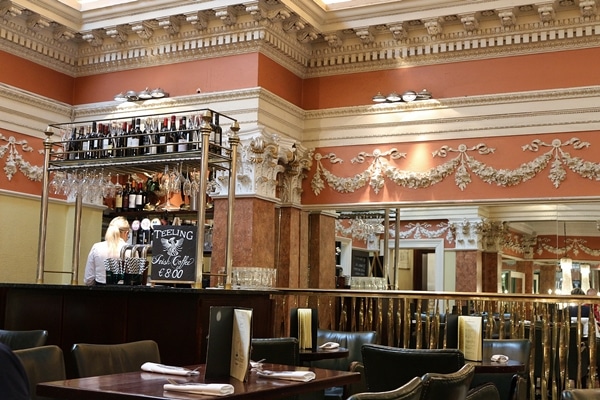 A dining area inside a restaurant