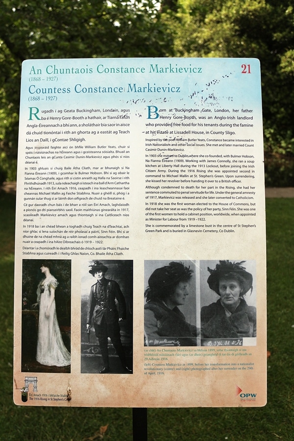 a sign about Countess Constance Markievicz