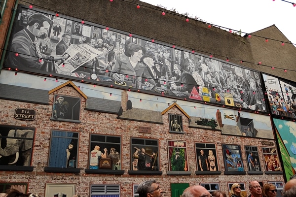 a large mural on a building