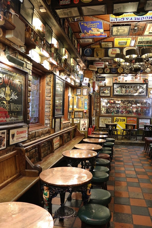interior of a quirky Irish pub