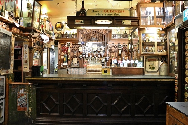 a bar in an Irish pub