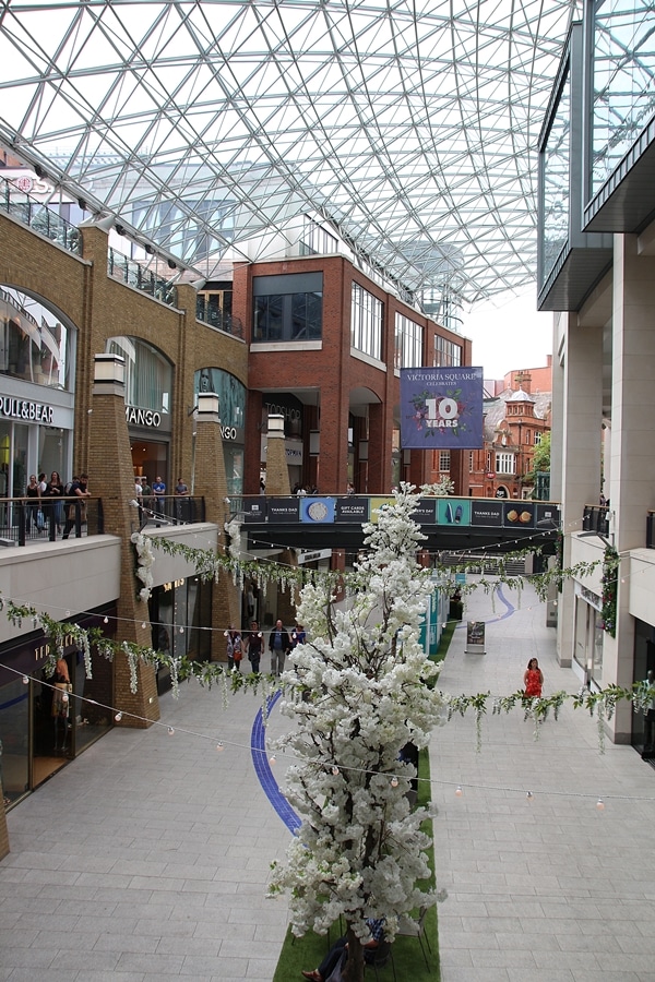 interior of Victoria Square shopping center in Belfast