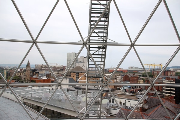view of Belfast from Victoria Square dome
