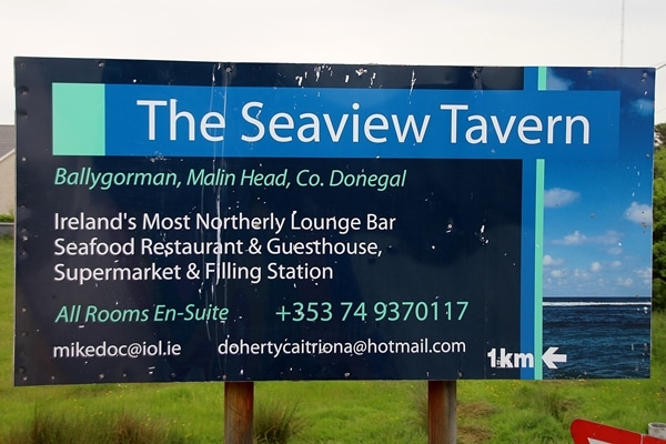 a sign for The Seaview Tavern