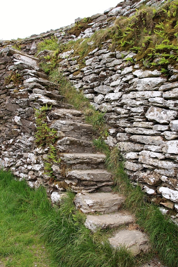 rocky steps leading up a stone fort