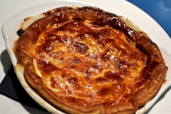 A close up of a chicken pie with golden crust