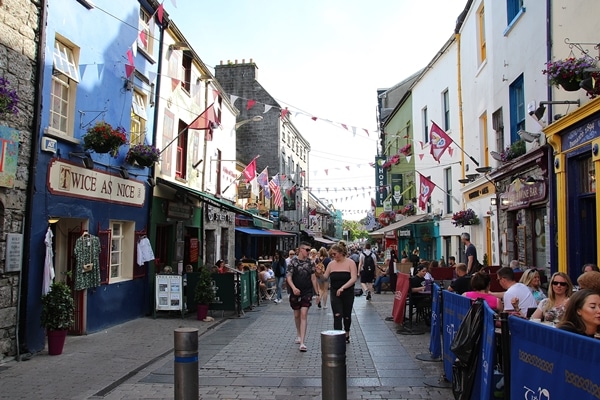 A group of people on a pedestrian street