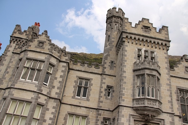 closeup of a castle made of stones