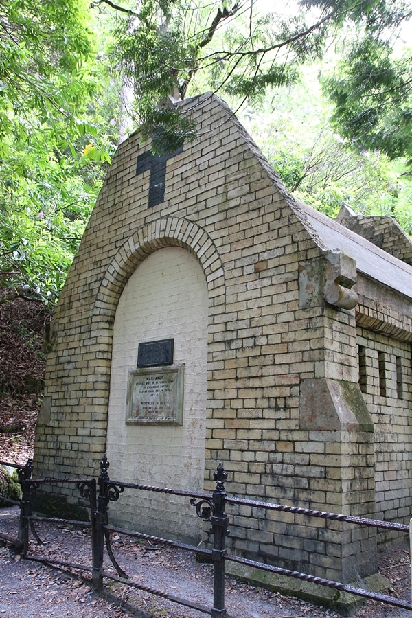 A stone mausoleum