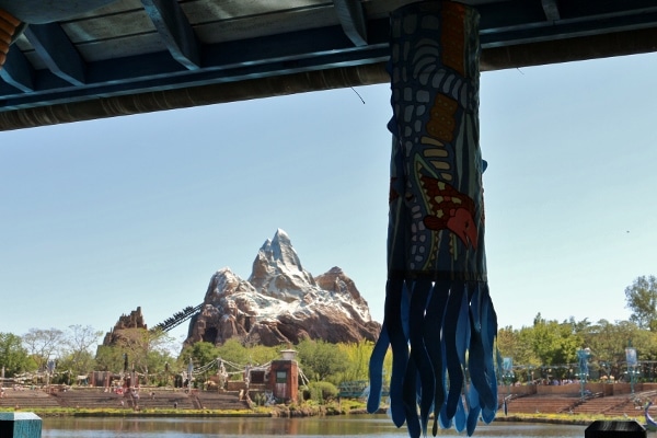 view of Expedition Everest from Flame Tree BBQ