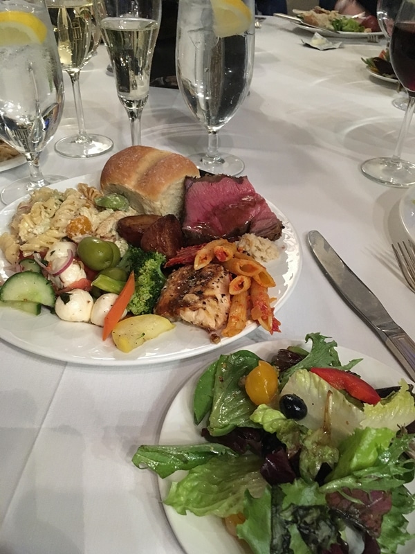 plates of food from a buffet